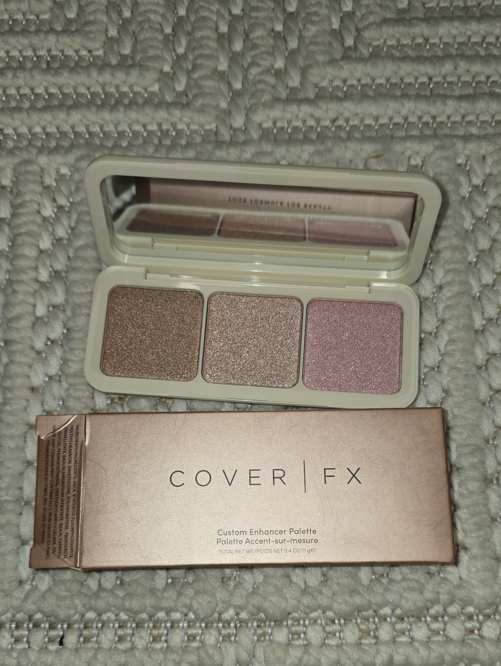 COVER FX Highlight Trio Palette — Bronze, Champagne & Pink
